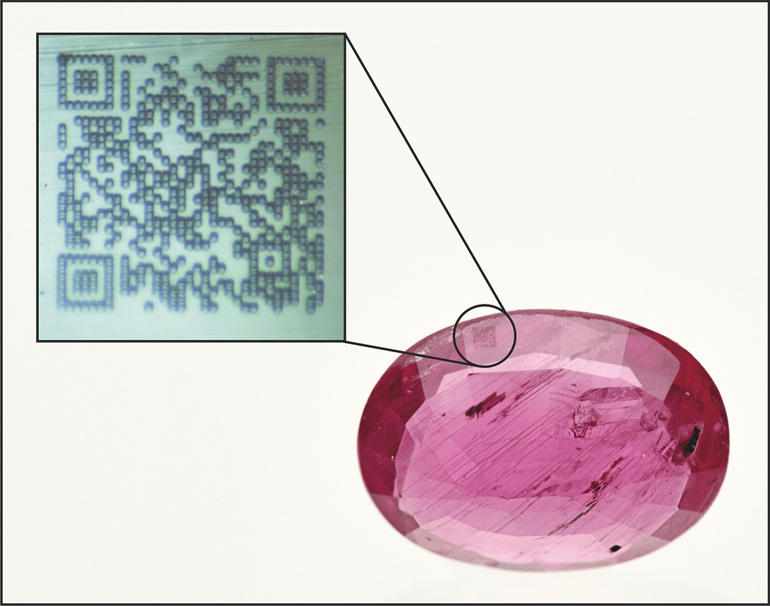 Subsurface laser inscription and marking of gemstones SSEF