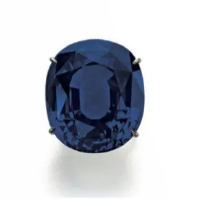 Ceylon sapphire with no indications of heating set in a ring