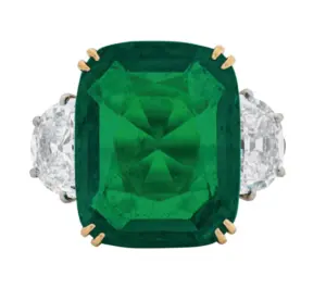 Chaumet emerald and diamond ring with a Colombian emerald