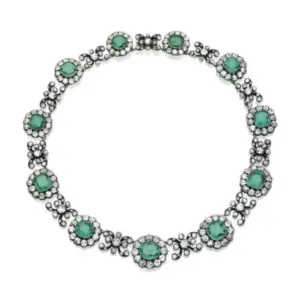 Emerald and diamond necklace circa 1860