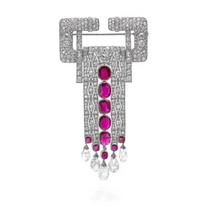 Ruby and diamond brooch by Chaumet