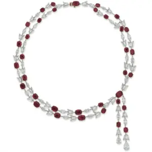 Ruby and diamond necklace by Faidee