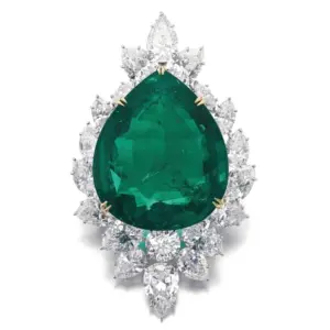 pear-shaped emerald of Colombian origin