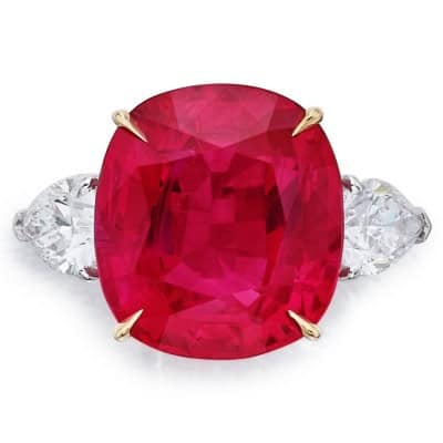 10.33 ct unheated Burmese ruby in a ring, sold at Sotheby’s New York in December 2024 for US$ 5.52 million. Photo: Sotheby’s.
